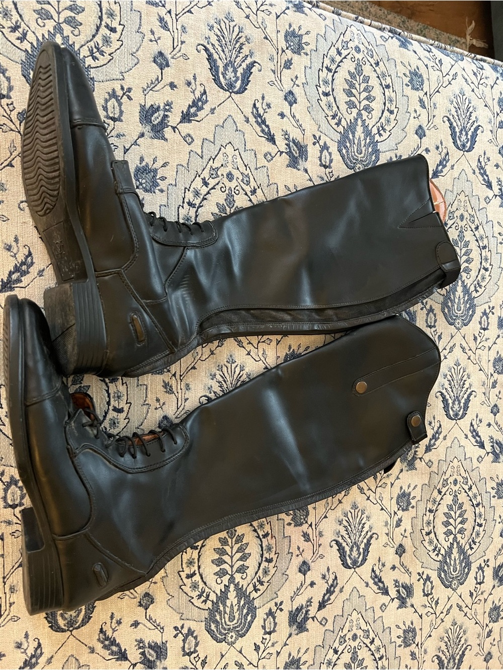 Ariat Heritage Contour Field Zip Tall Black Leather Riding Boots Sz 10 1/2